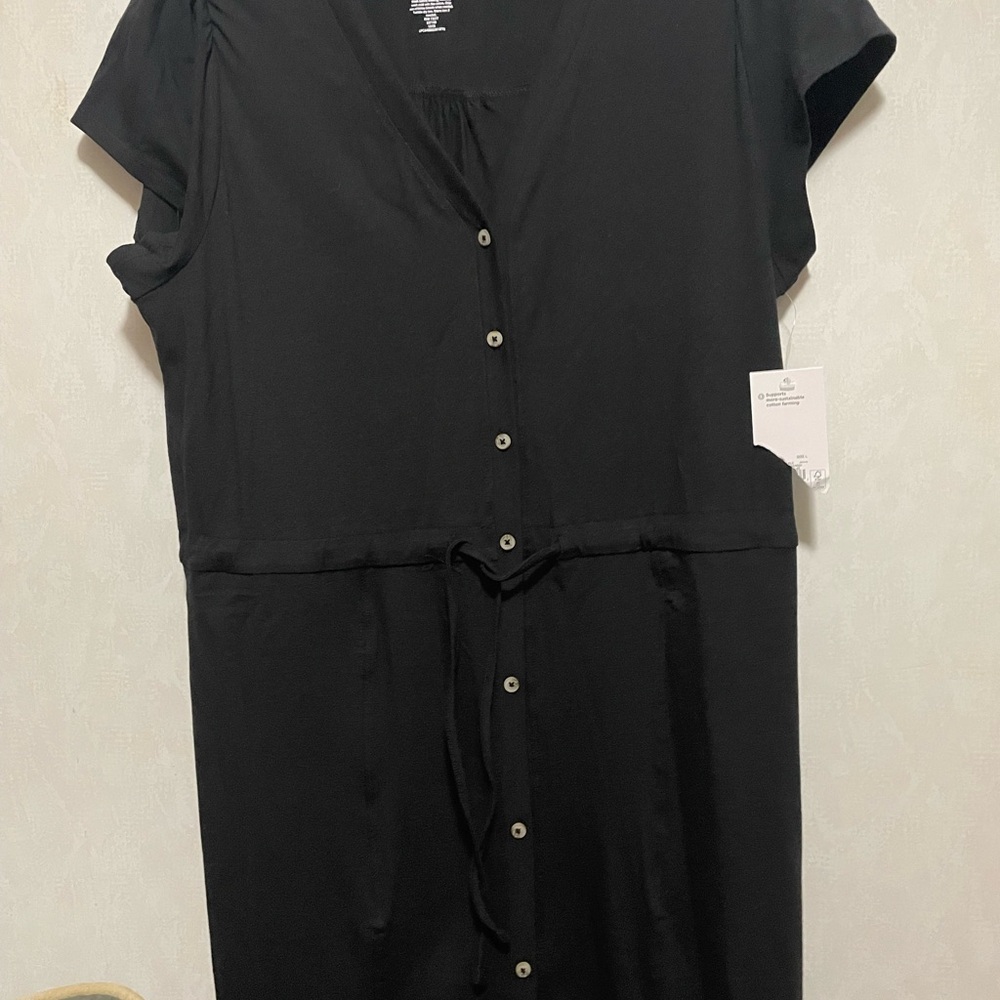 Sonoma Black Button-Front Maxi Dress